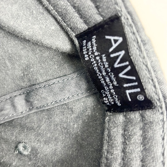 ANVIL |🧢 Vintage-Style Washed Gray Blue Faded Plain Adjustable Baseball Cap - Picture 6 of 7